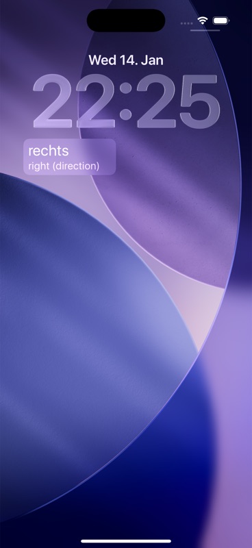 Learn Without Opening An App Daily Deutsch lock screen widget showing German vocabulary word of the day on iPhone